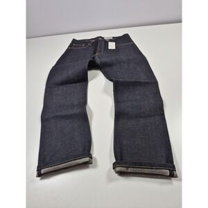 Gustin Jeans Mens 34x30 Blue Raw Selvedge Denim Slim Straight Button Fly USA 306